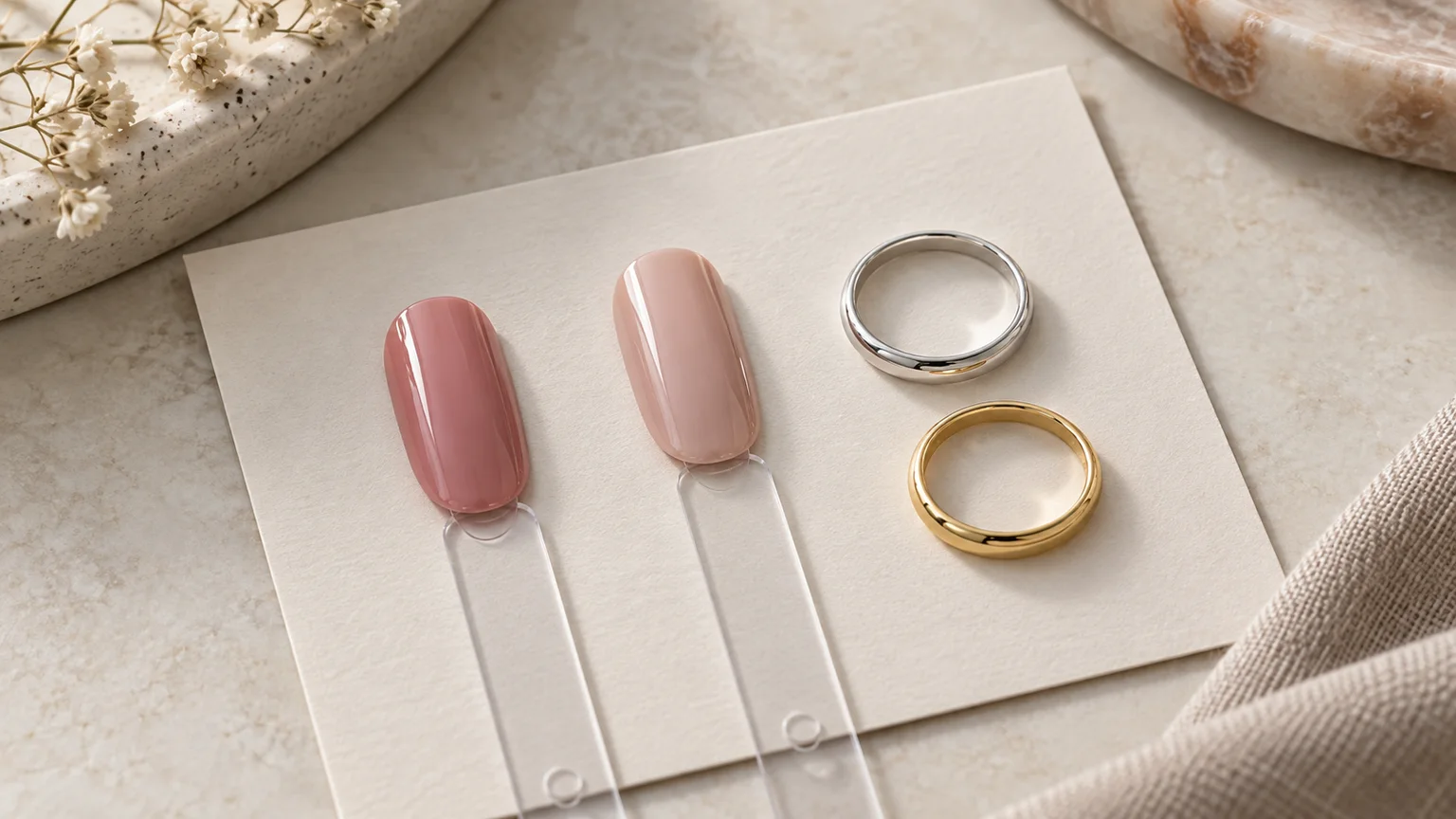Choose a Muted Pink Nail Color Beside Your Everyday Jewelry