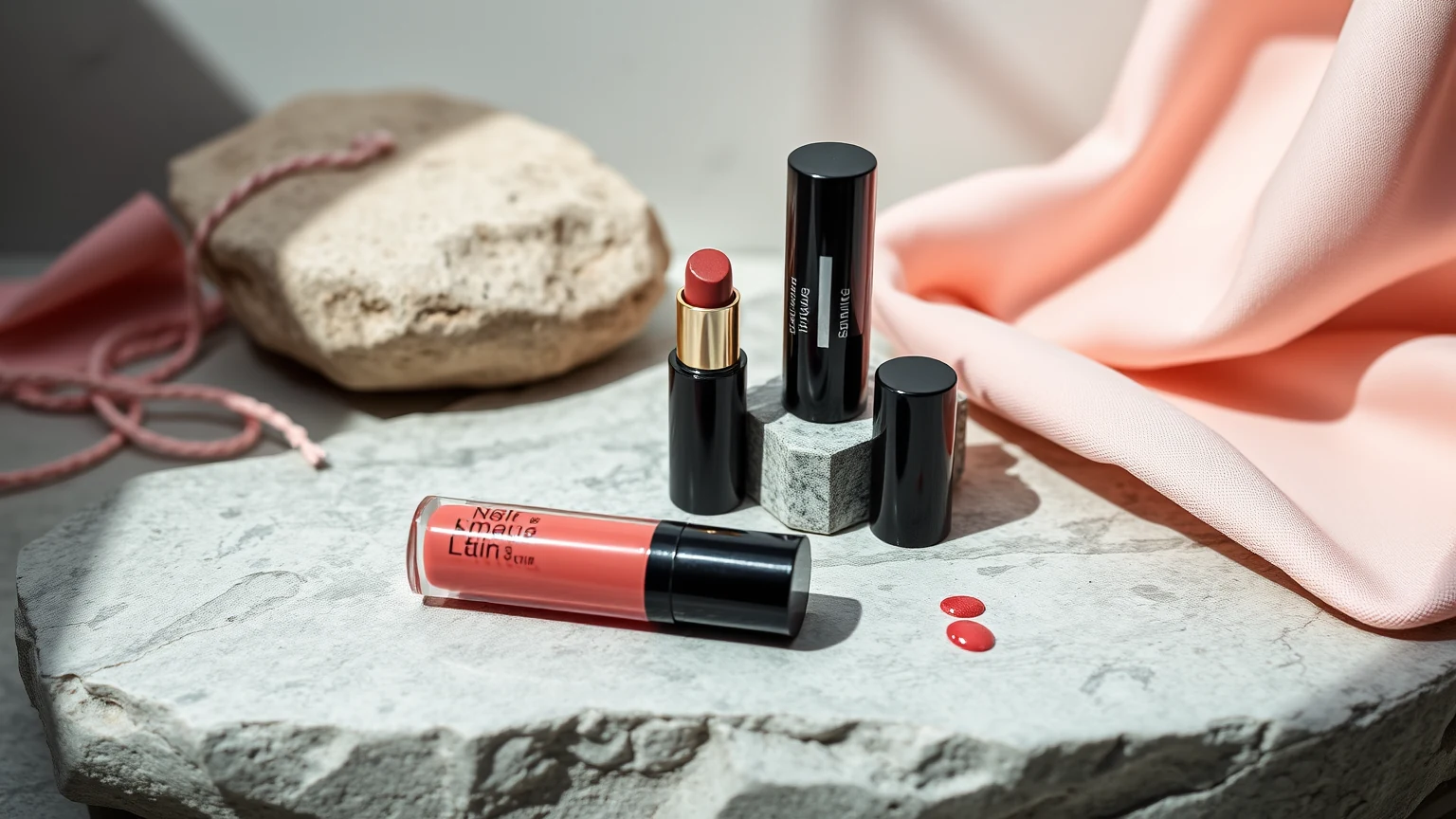 Compose Satin Skin and Lip Color Without a Fixed Pairing